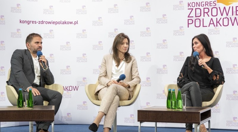 Prof. Krzysztof Pyrć, prof. Agnieszka Jastrzębska i prof. Magdalena Król podczas debaty, fot. IFPS M.Nowicki